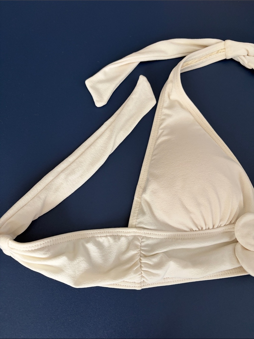 Juicy Couture Cream Knot-Accent Triangle Halter Bikini - Picture 4 of 10